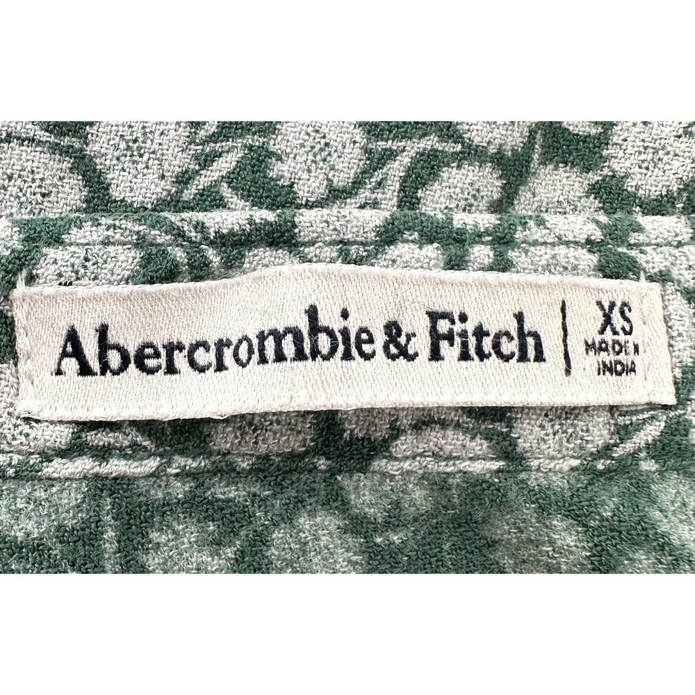 Abercrombie & Fitch Prairie Skirt Green Floral Midi Slit Ruffle Hem Women's XS - Picture 4 of 9